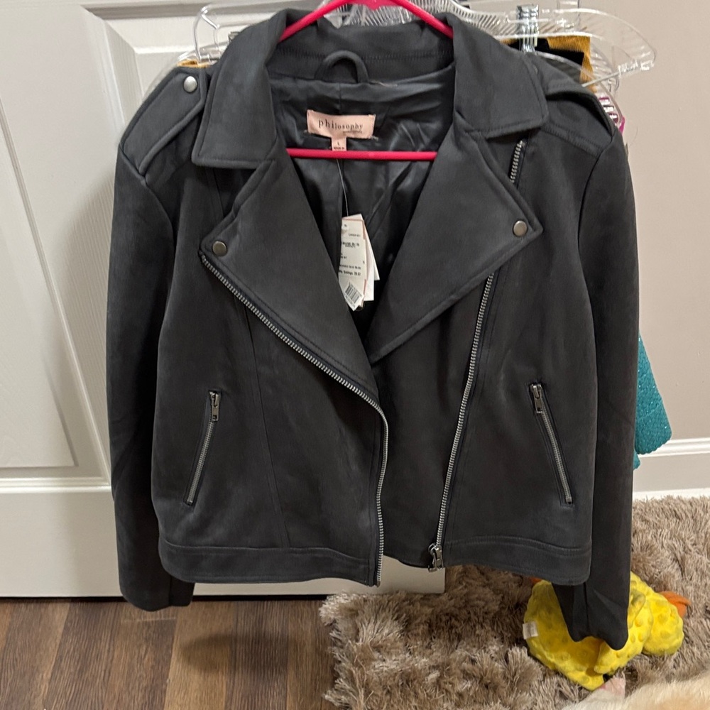 Philosophy Charcoal Leather Jacket